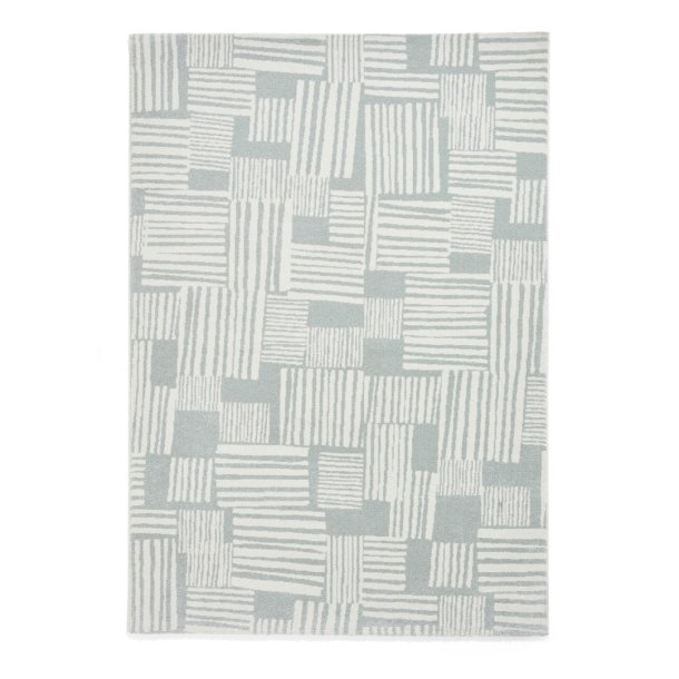 Green Blocks Modern Abstract Rug by Catherine Lansfield - Image 2