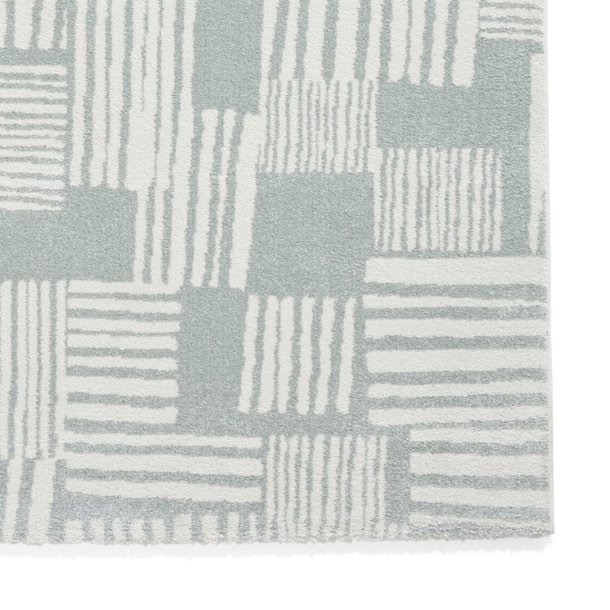 Green Blocks Modern Abstract Rug by Catherine Lansfield - Image 5