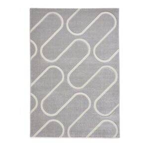 Grey Curve Geometric Rug by Catherine Lansfield