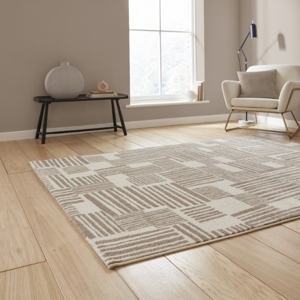 Natural Blocks Modern Abstract Rug by Catherine Lansfield - Image 3