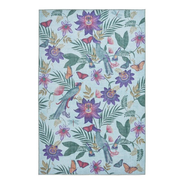 Purple Amaya Tropical Birds Botanical Rug by Catherine Lansfield - Image 2