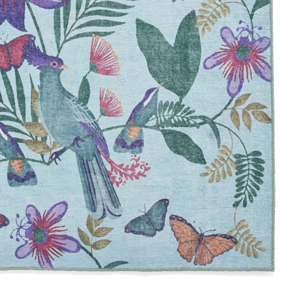 Purple Amaya Tropical Birds Botanical Rug by Catherine Lansfield - Image 5